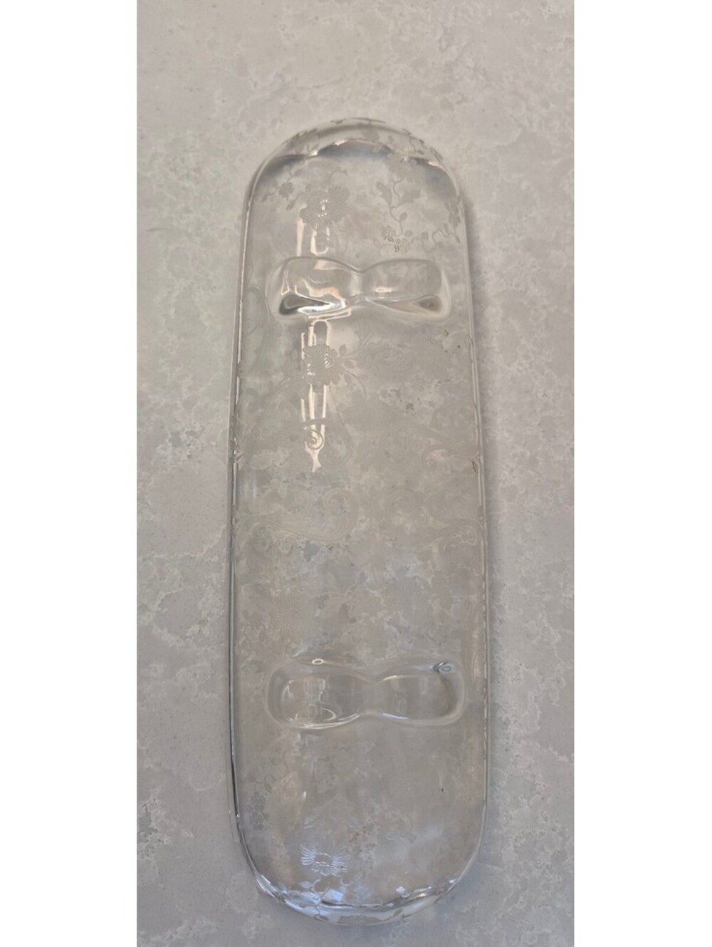 Vintage Cambridge Glass Chantilly Footed Crystal Dish - Picture 9 of 10
